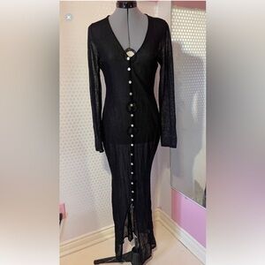 Women's PrettyLittleThing Black Maxi Dress Size M
